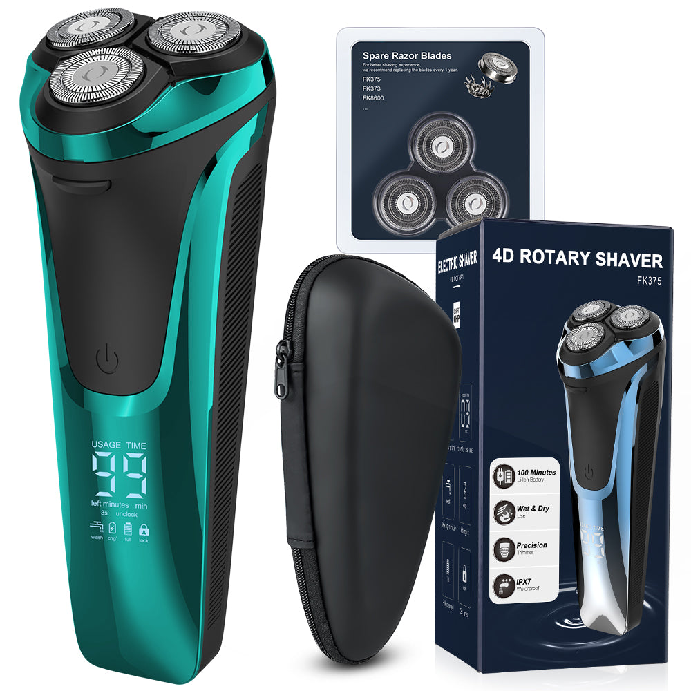 Afeitadora Qimmaol Pro para hombre: Afeitadora eléctrica para hombre, apta para afeitado en seco y en húmedo, incluye estuche de almacenamiento y 3 cuchillas de repuesto.