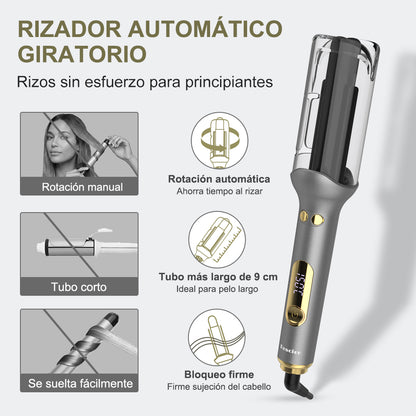 Qimmaol G-310 Rizador de Pelo Automático (25 mm) | 14 Ajustes de Temperatura (100–230 °C) / Antiquemaduras / Calentamiento Rápido / Cuidado Iónico