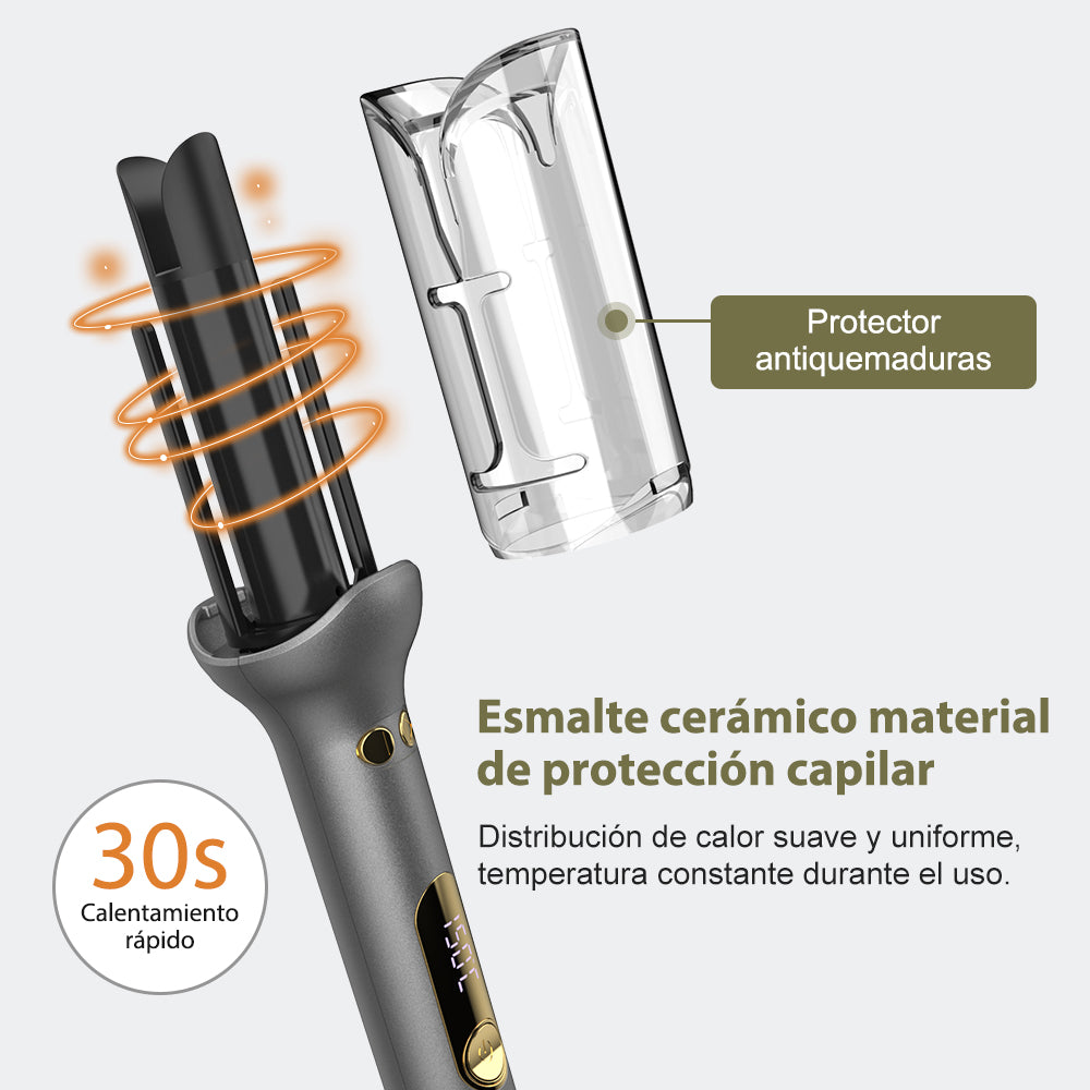 Qimmaol G-310 Rizador de Pelo Automático (25 mm) | 14 Ajustes de Temperatura (100–230 °C) / Antiquemaduras / Calentamiento Rápido / Cuidado Iónico