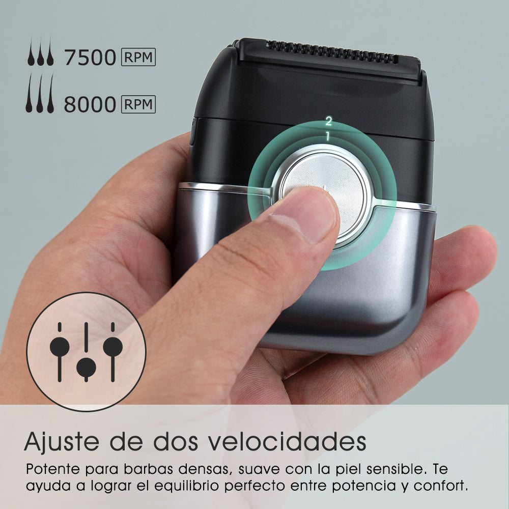 Qimmaol FK706 Mini afeitadora eléctrica para hombres con estuche de viaje