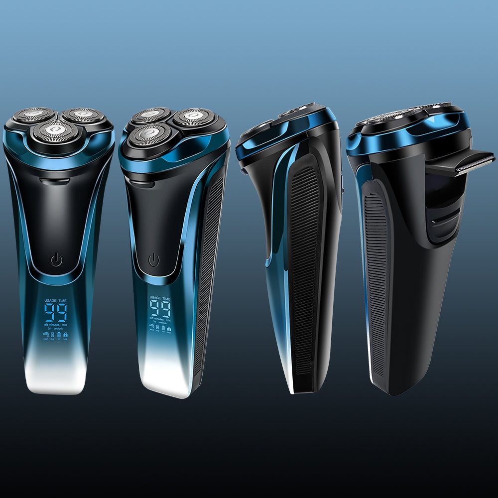 Afeitadora Qimmaol Pro para hombre: Afeitadora eléctrica para hombre, apta para afeitado en seco y en húmedo, incluye estuche de almacenamiento y 3 cuchillas de repuesto.