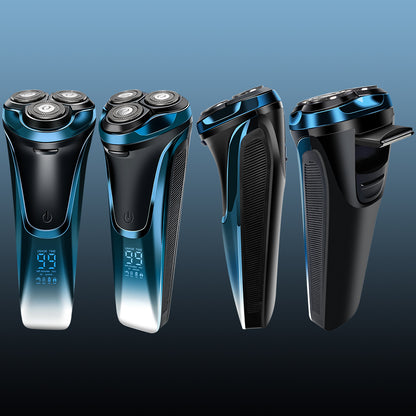 Afeitadora Qimmaol Pro para hombre: Afeitadora eléctrica para hombre, apta para afeitado en seco y en húmedo, incluye estuche de almacenamiento y 3 cuchillas de repuesto.