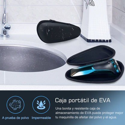 Afeitadora Qimmaol Pro para hombre: Afeitadora eléctrica para hombre, apta para afeitado en seco y en húmedo, incluye estuche de almacenamiento y 3 cuchillas de repuesto.