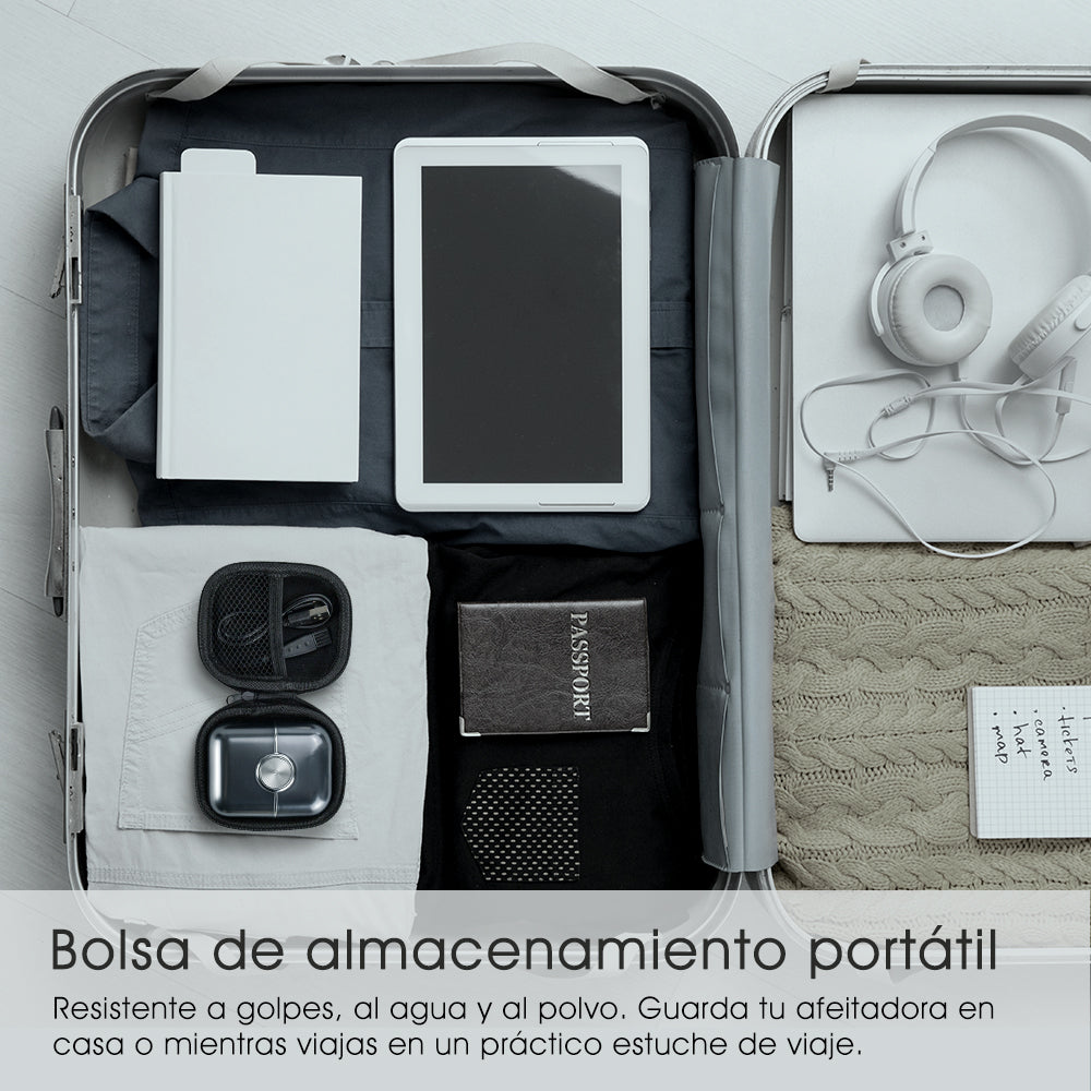 Qimmaol FK706 Mini afeitadora eléctrica para hombres con estuche de viaje