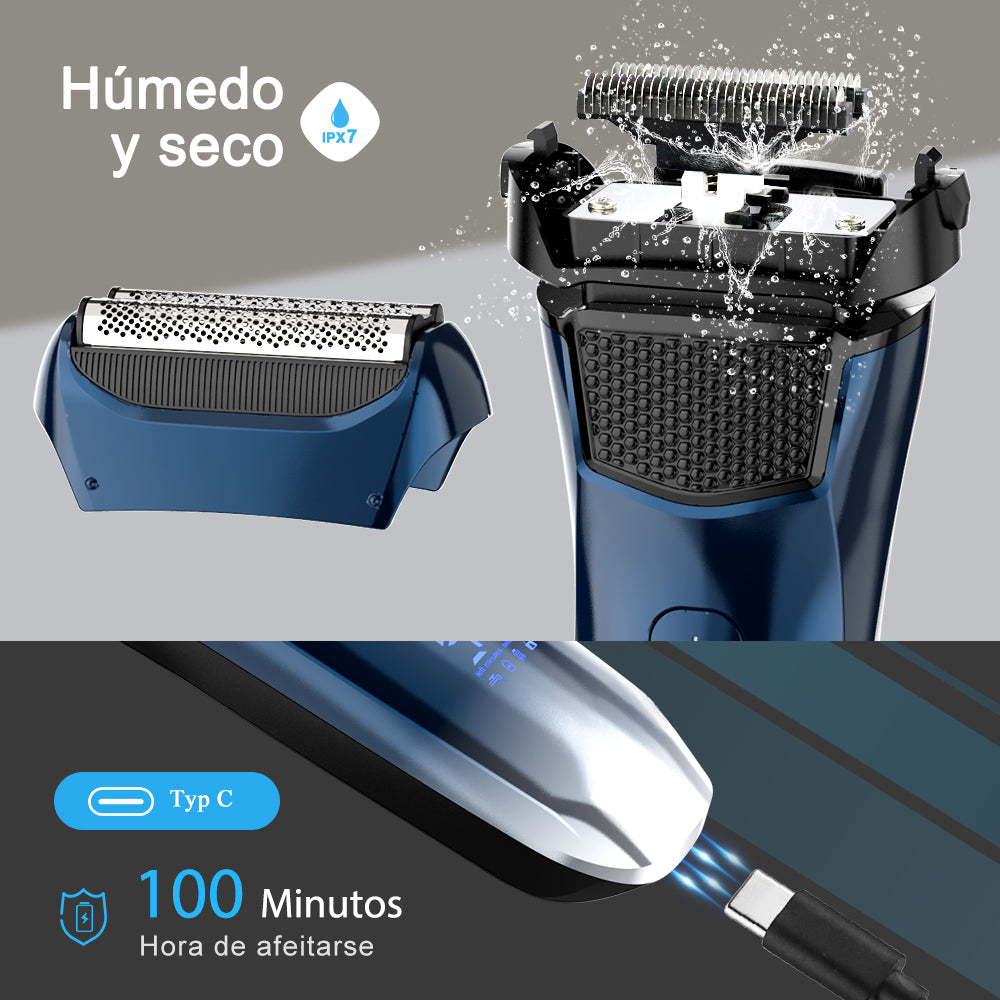 Afeitadora de láminas para hombres FK609, degradado azul