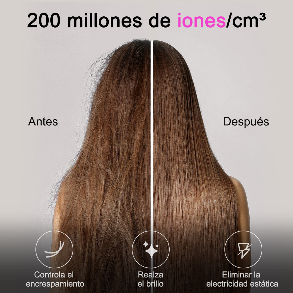 Secador de pelo iónico profesional Qimmaol Velofold con boquilla concentradora, difusor y peine [Compacto / Ligero / Plegable / 350 g]