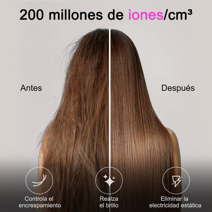 Secador de pelo iónico profesional Qimmaol Velofold con boquilla concentradora, difusor y peine [Compacto / Ligero / Plegable / 350 g]