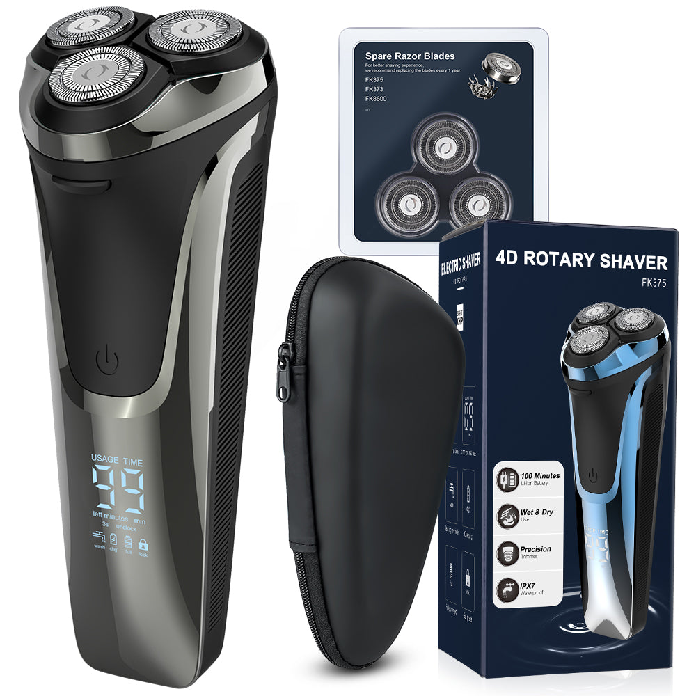 Afeitadora Qimmaol Pro para hombre: Afeitadora eléctrica para hombre, apta para afeitado en seco y en húmedo, incluye estuche de almacenamiento y 3 cuchillas de repuesto.