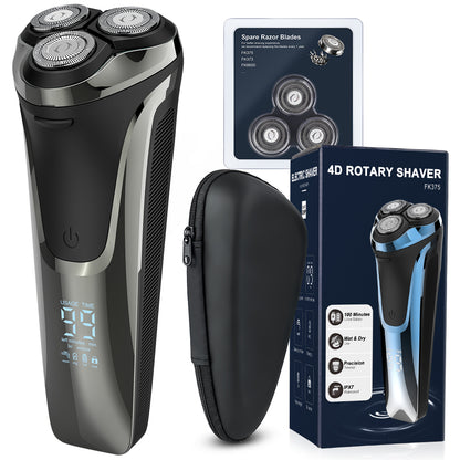 Afeitadora Qimmaol Pro para hombre: Afeitadora eléctrica para hombre, apta para afeitado en seco y en húmedo, incluye estuche de almacenamiento y 3 cuchillas de repuesto.