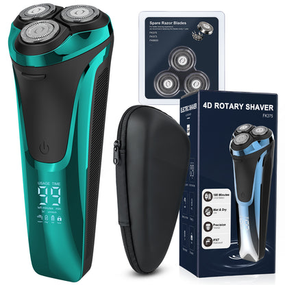 Afeitadora Qimmaol Pro para hombre: Afeitadora eléctrica para hombre, apta para afeitado en seco y en húmedo, incluye estuche de almacenamiento y 3 cuchillas de repuesto.