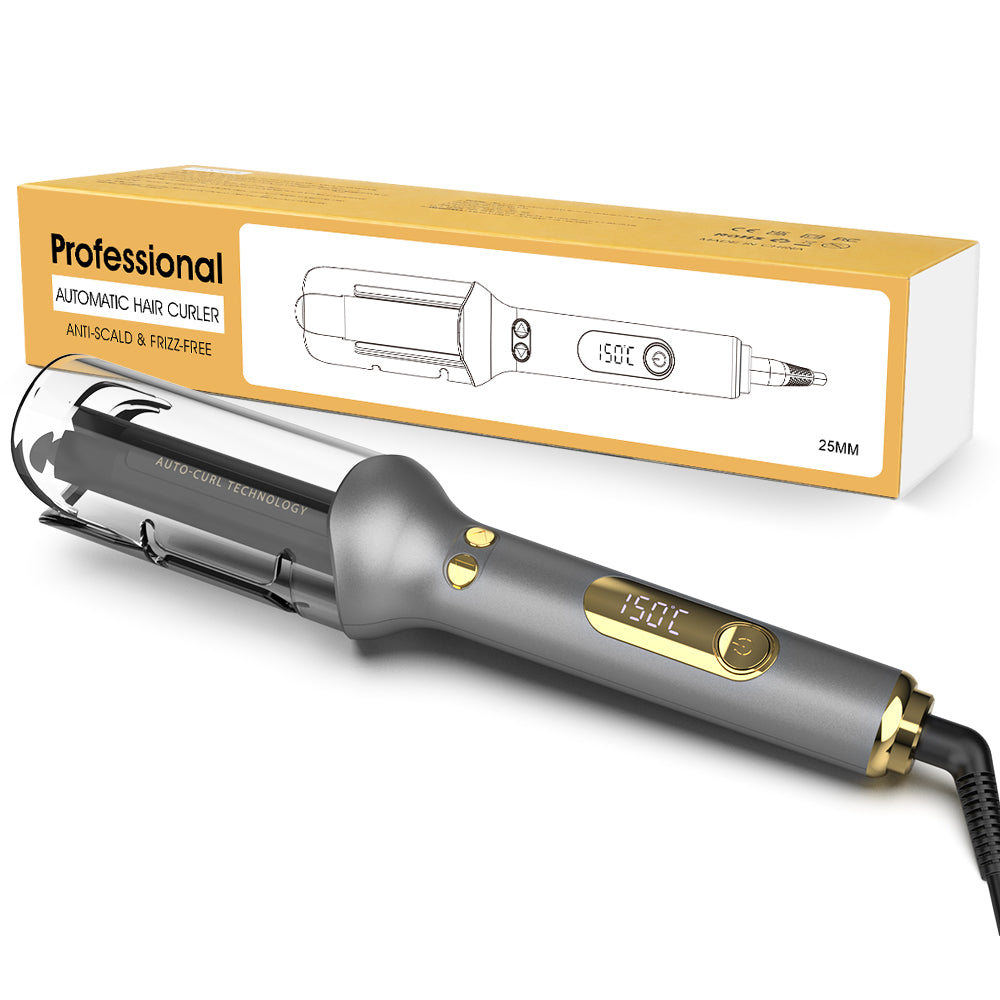 Qimmaol G-310 Rizador de Pelo Automático (25 mm) | 14 Ajustes de Temperatura (100–230 °C) / Antiquemaduras / Calentamiento Rápido / Cuidado Iónico