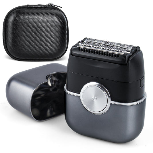 Qimmaol FK706 Mini afeitadora eléctrica para hombres con estuche de viaje
